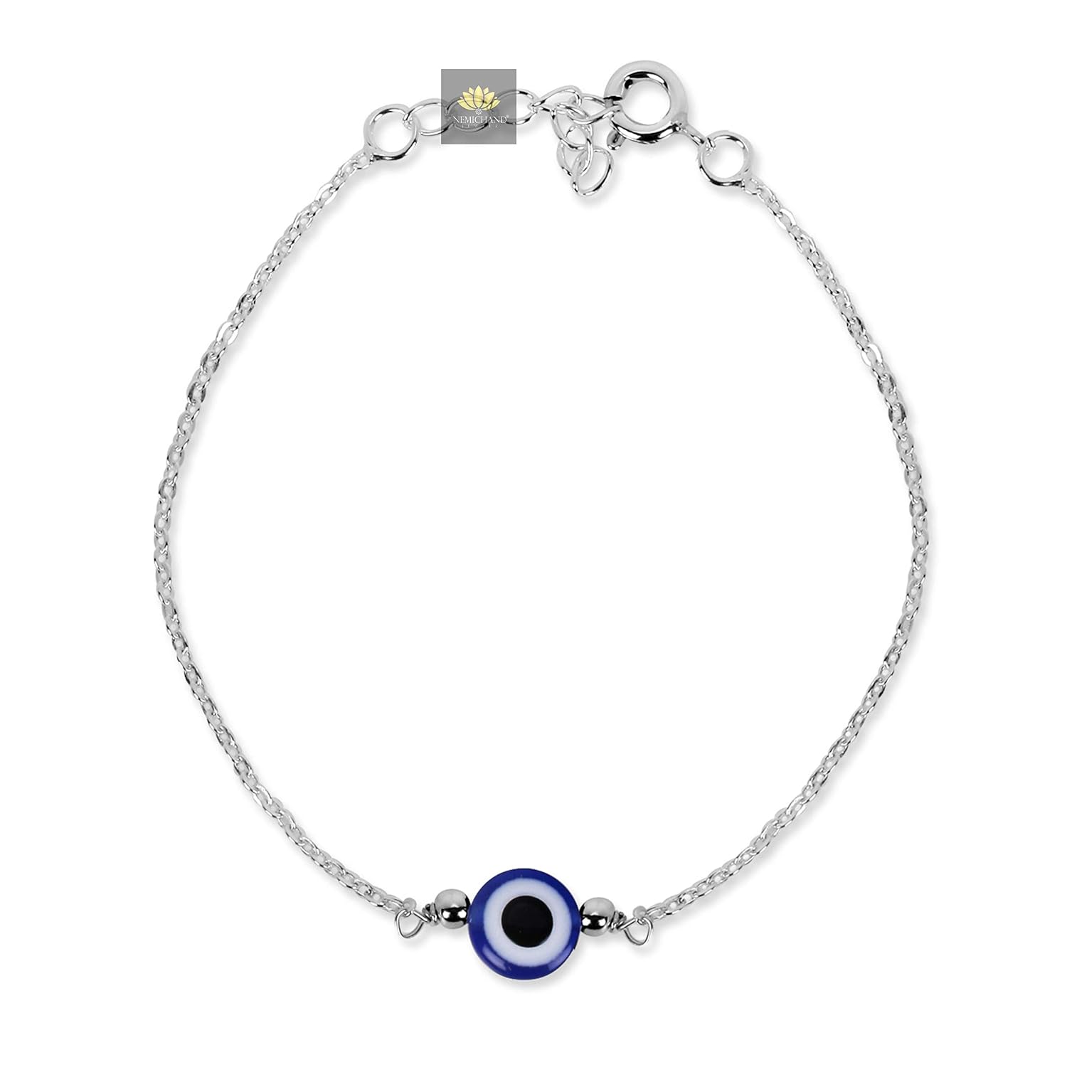 NEMICHAND JEWELS Nazariya Evil Eye 925 Pure Sterling Silver Bracelet for Women (Adjustable) (Black) - Review, Price and Buying Guide