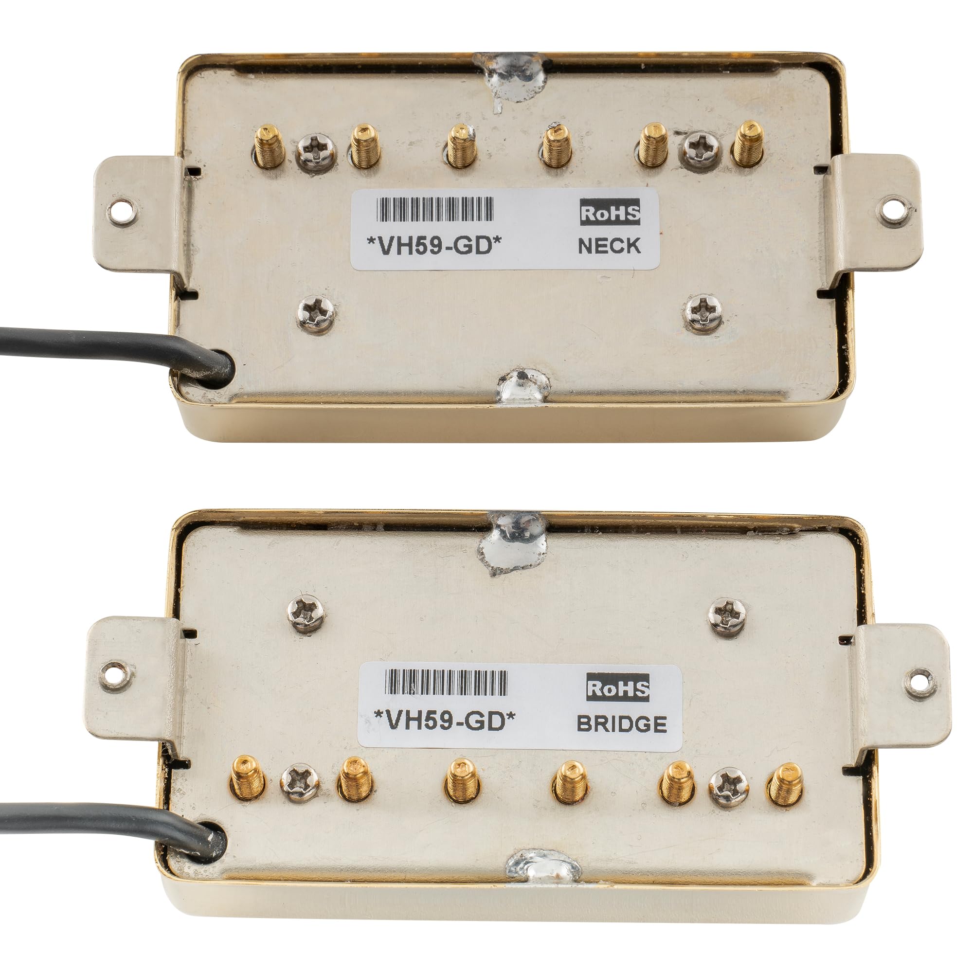 Artec VH59A Vintage Tone Covered Alnico 5 Humbucker Tonabnehmer Set Gold | für LP Style E-Gitarre