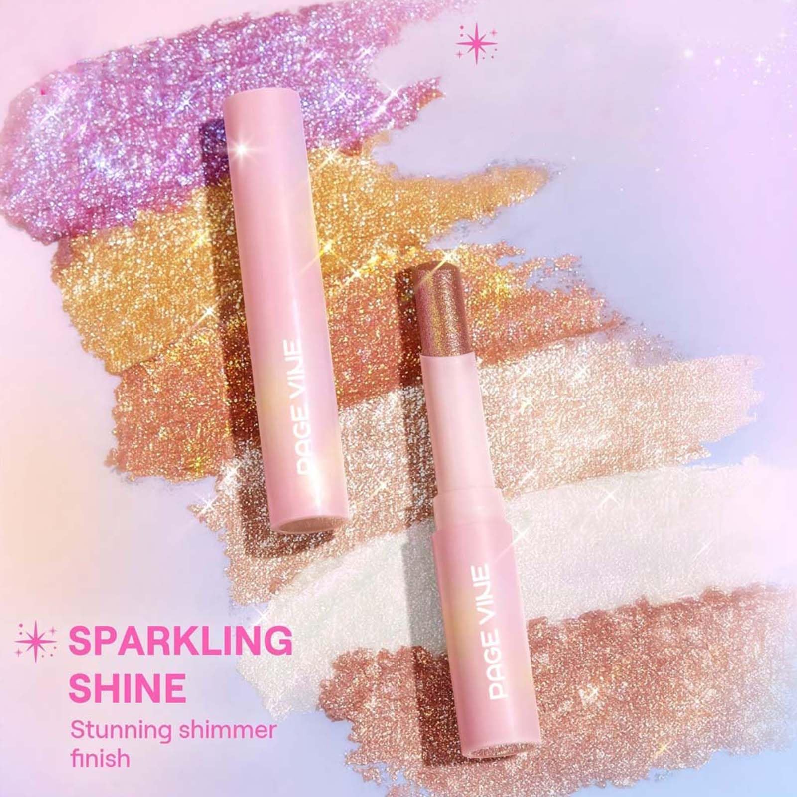 6 PCS Crystal Jelly Glaze Stick Crystal Jelly Highlighter Eyeshadow Stick Shiny Multi-coloured Pearlescent Shimmer Lip Balm Sparking Shine All in One Crystal Jelly Face Makeups - Image 2