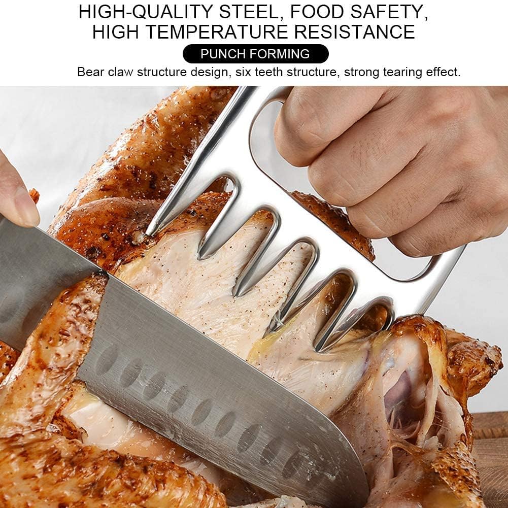 HERCHR Garras de Cerdo extraídas, Garras de Carne de Acero Inoxidable para triturar, Tirar, entregar, Servir, Cerdo, Pavo, Pollo, Barbacoa, Parrillas y Accesorios para Fumar
