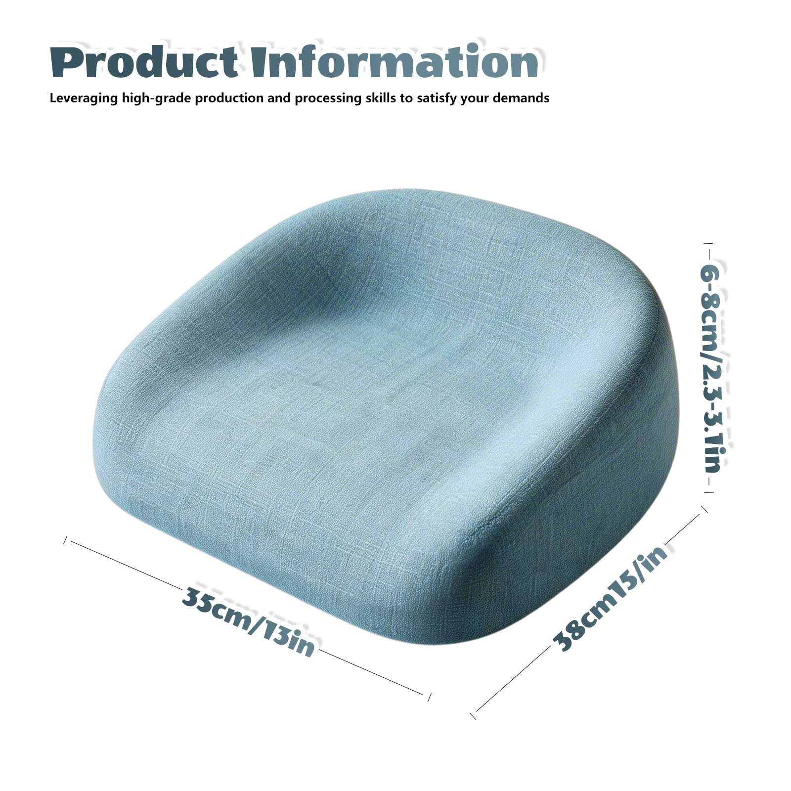 Kinder Sitzkissen Sitzerhöhung Stuhl, Stuhlerhöhung Kinder Boostersitz, Sitzerhöhung Stühle Kind, Waschbar Zerlegbar Für Esstisch Baby Booster Sitz Pads Kindersitzkissen, Höhe 6 Bis 8 Cm, Blau