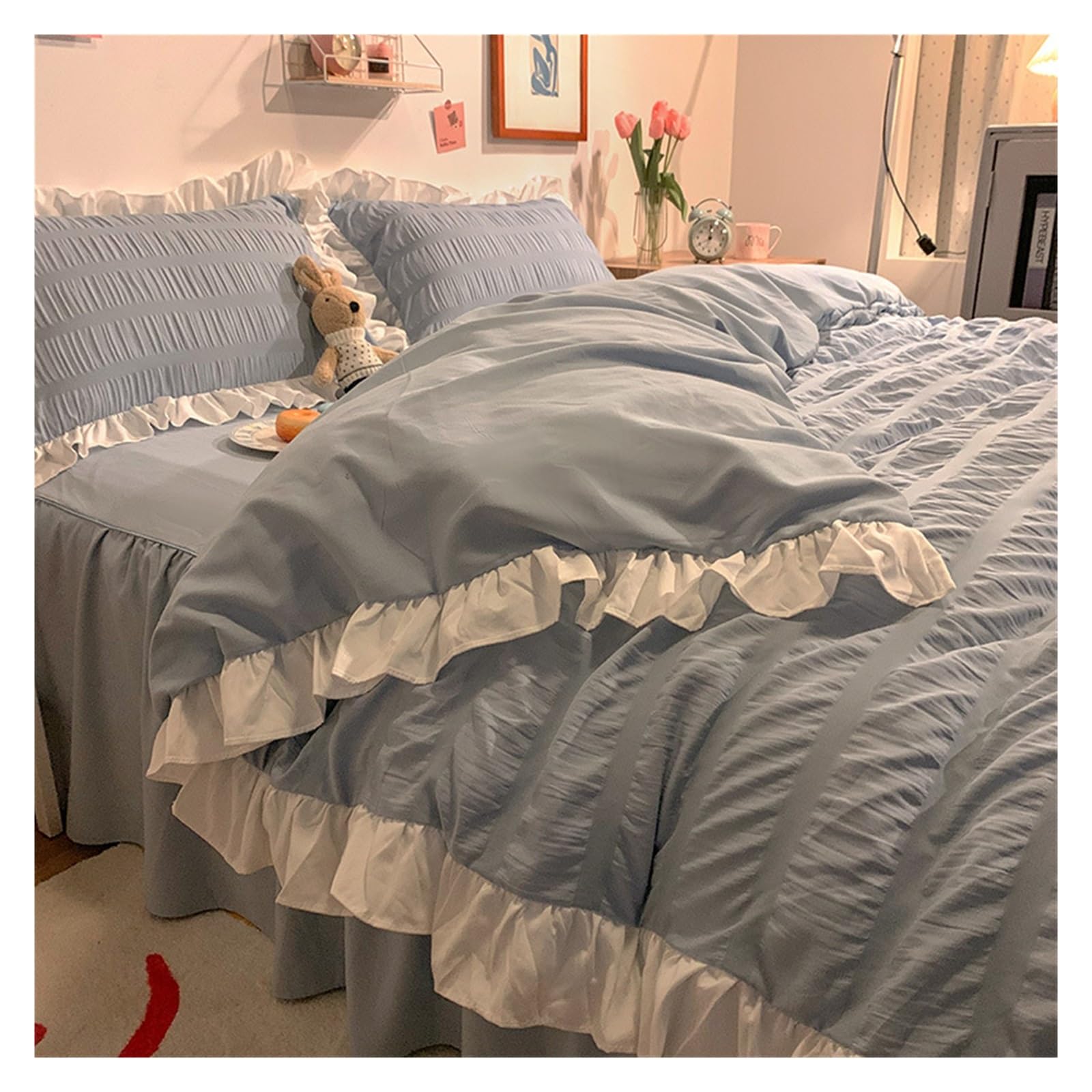 Housse de couette seersucker de qualité supérieure lit King Size literie texturée