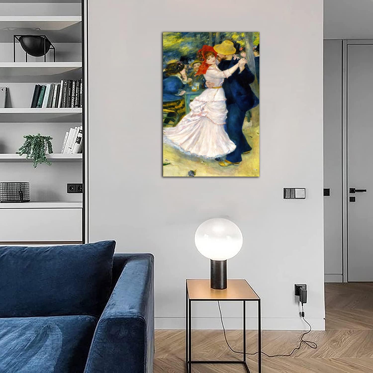 Pierre Auguste Renoir Art Painting Dance at Bougival Poster Wall Art Picture Print Canvas Poster Room Aesthetic Modern Home Living Room Bedroom Decor Poster (16x24inch(40x60cm),No Framed)