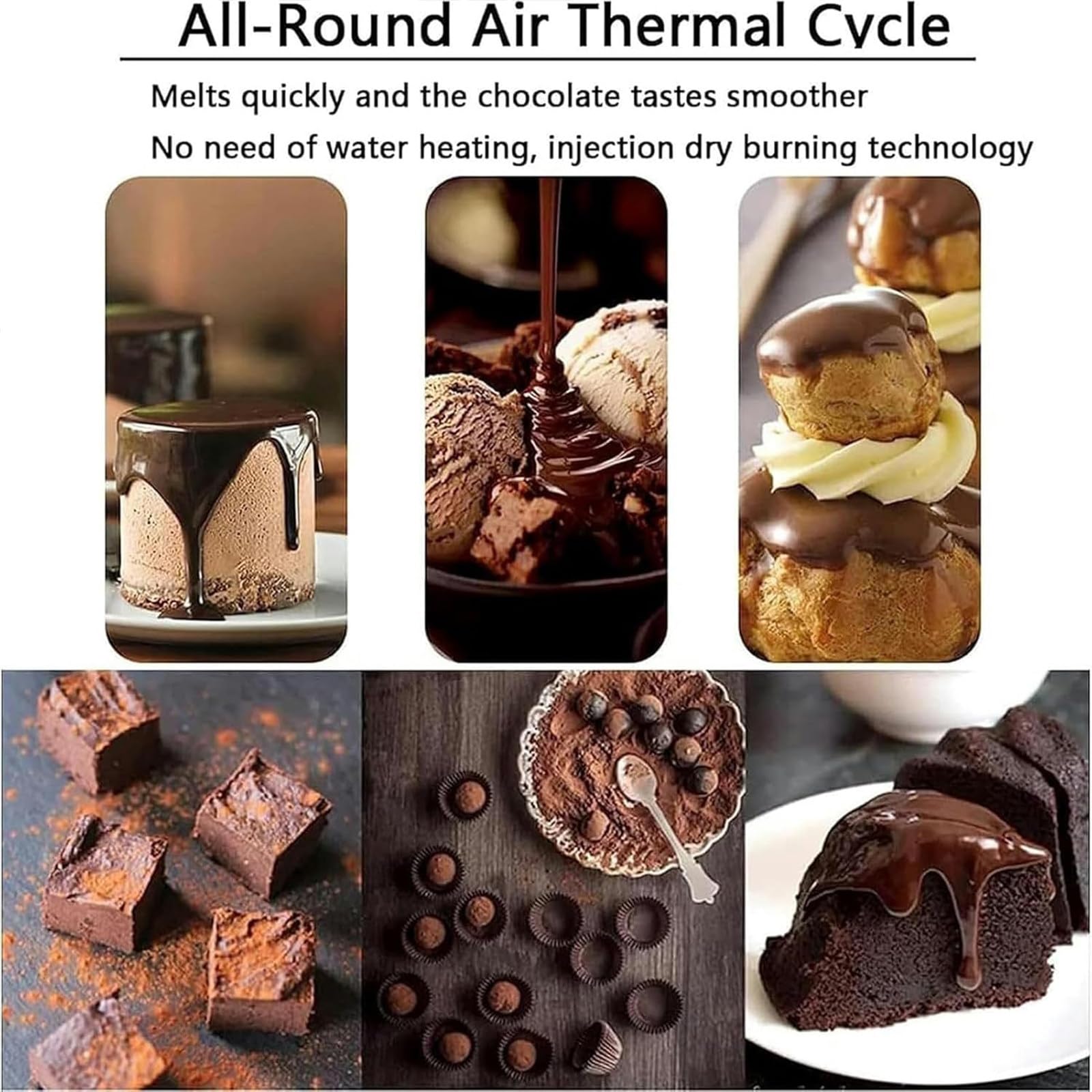 Machine à Fondre Le Chocolat Commerciale à Commande Numérique, 1/2/4 Réservoirs, Capacité 12 kg, Idéale pour Chauffage de Chocolat, Lait et Fromage 2cylinder
