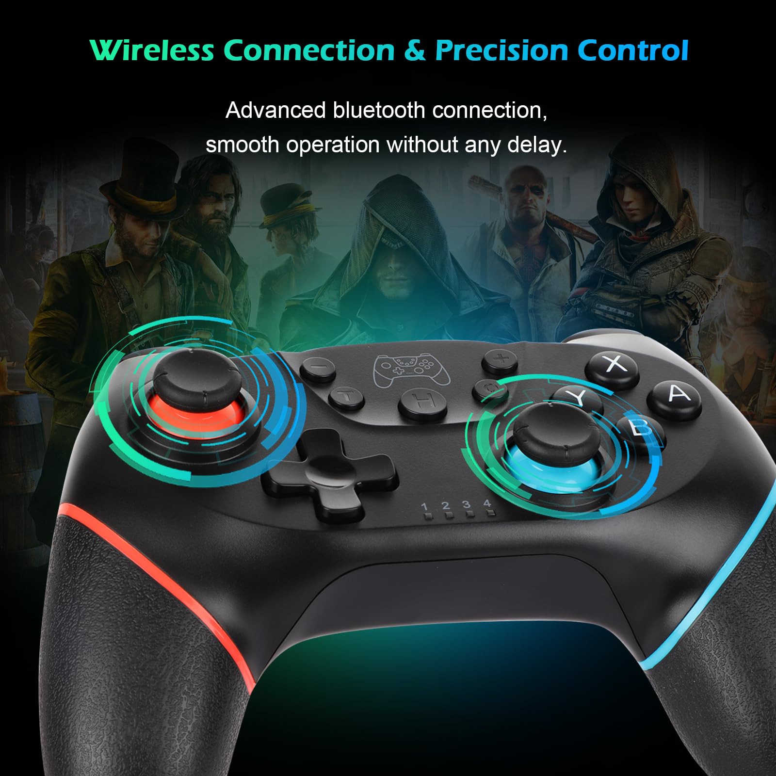 Sendowtek Manette Switch/Switch2, Sans Fil Rechargeable Bluetooth | Télécommande de jeu. Compatible PC et Nintendo Switch/Switch2.