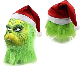 WPOZD Christmas Cosplay Latex Mask, Adult Green Costume Mask