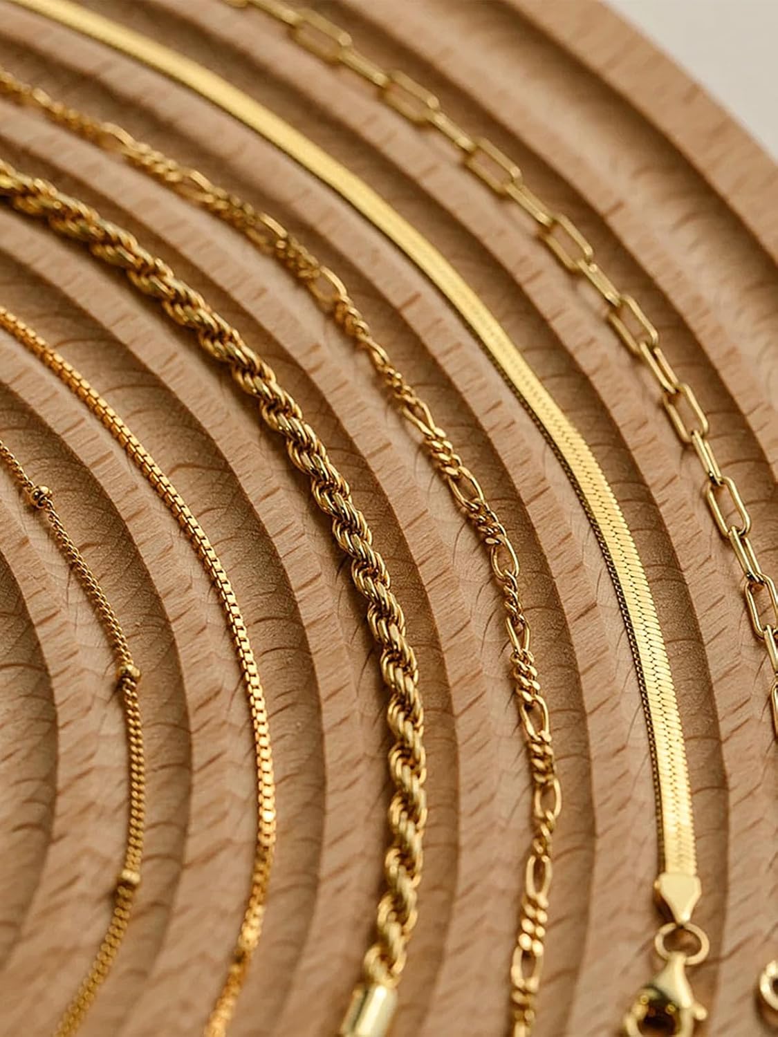 Boho Minimalism Gold Bracelet Dainty Gold Bracelet 6PC Classic Cuban Paperclip Chain Multiple Layers Bracelet Set Trendy Thin Link Stackable Jewelry Gift for Womens Women - Image 5