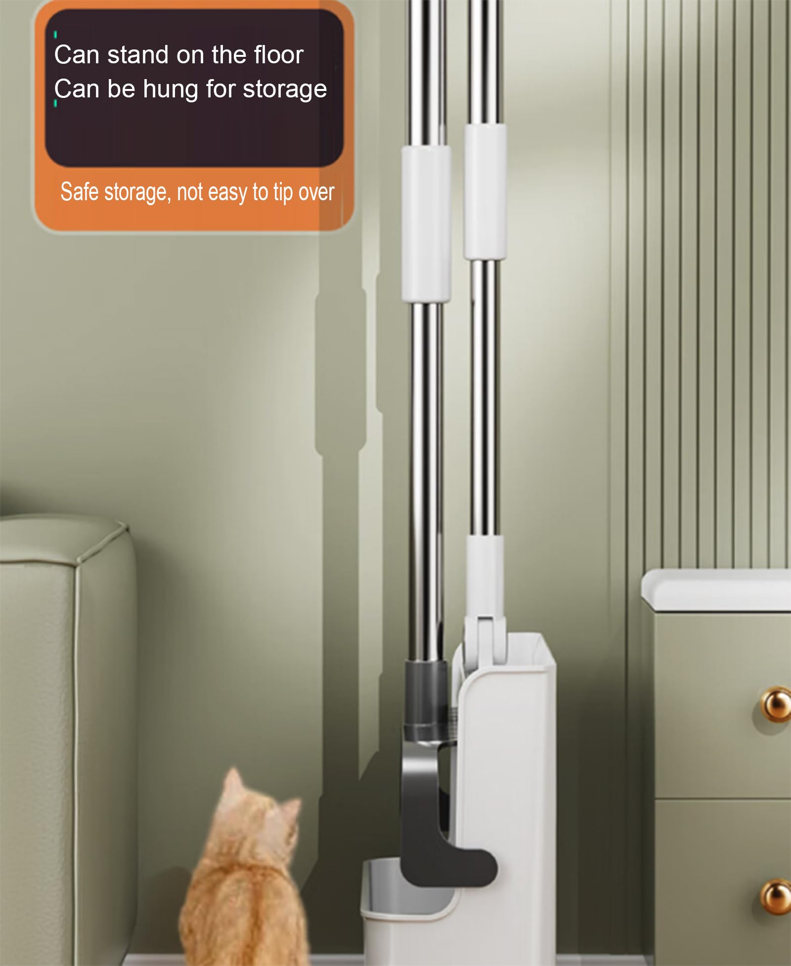 Haushalt Besen und Staubsauger Set - Non-Stick Haar-Reinigungs-Kit, Faltbare Sweeping System für Böden, Fliesen & Pet Hair