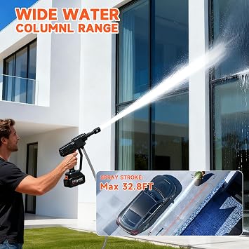 Cordless Pressure Washer, 62 Bar, 2 x 4.0Ah Portable Power Washer