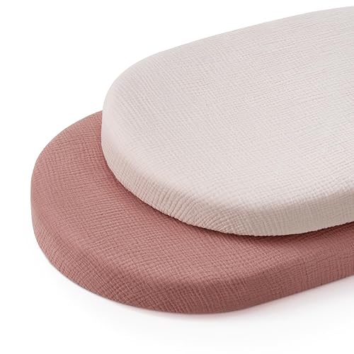 Miniatura 1 de Blissful Diary Sábanas de muselina para cuna para niña y niño, sábana de bebé de algodón suave neutro bohemio para colchón de cuna estándar de 52 x