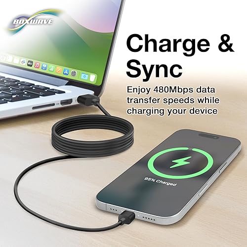 Miniatura 3 de BoxWave Cable compatible con tablet GameSir F7 Claw - DirectSync - USB 3.0 A a USB 3.1 tipo C, cable USB C de carga y sincronización - 6 pies - Negro