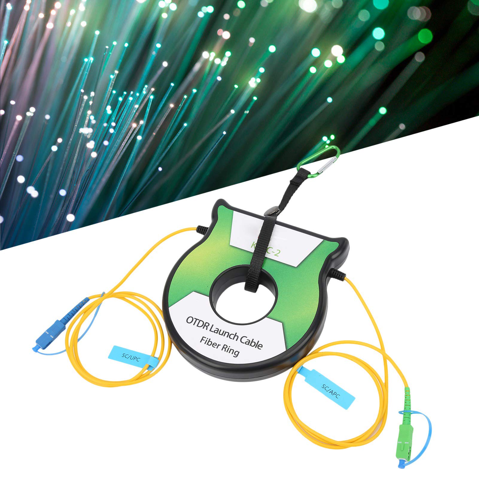 Cable de Lanzamiento de Fibra óptica OTDR, Conector de Prueba OTDR Monomodo 9 125um 1 Km OS2 SC, Diseño de Bobina, sin Empalme de Midspan, Pruebas Precisas de Línea de Fibra para Técnicos