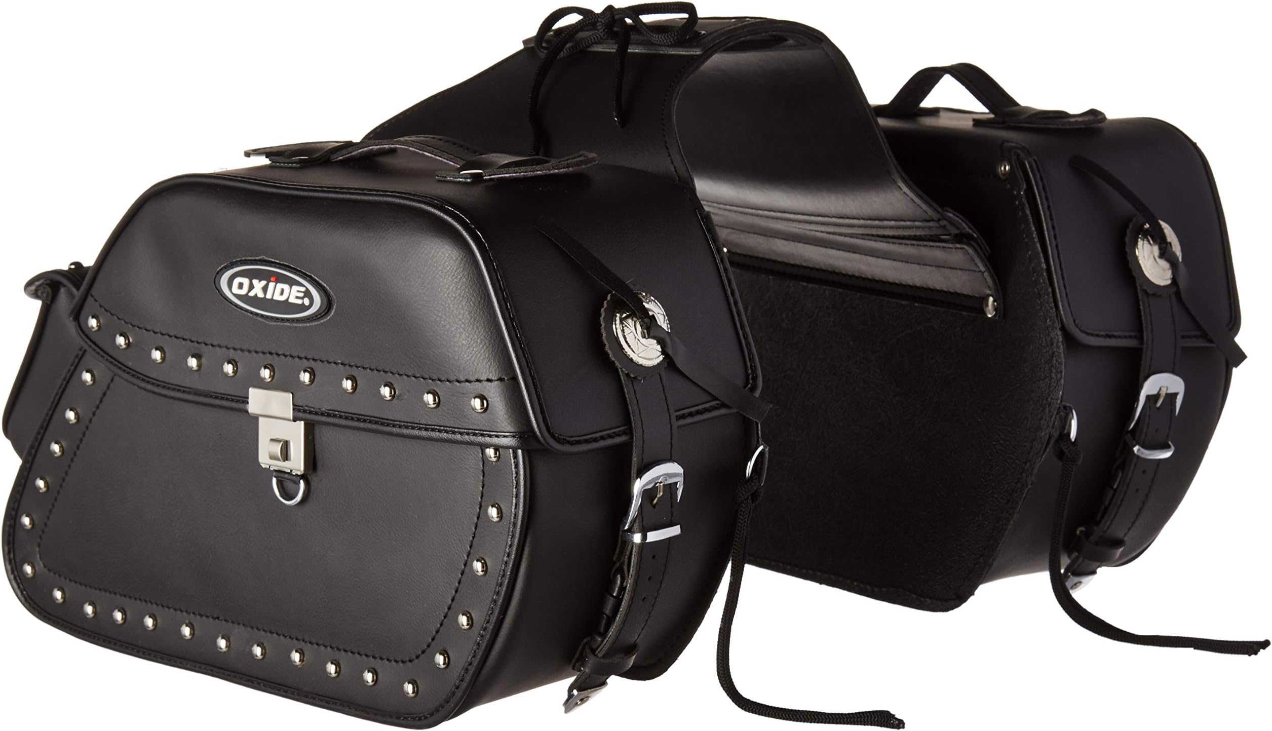 Oxide New 40L Premium Tek Leather lockable cruiser saddle bags, travel panniers