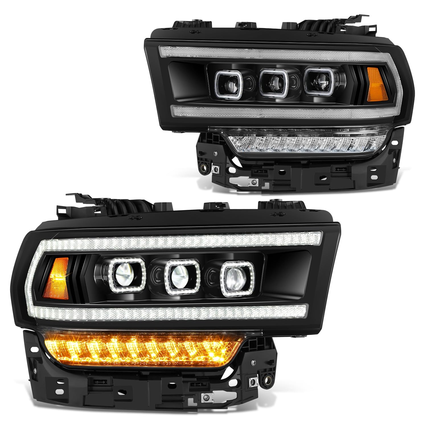 Amazon.com: DNA MOTORING Black Housing Amber Turn Signal Projector
