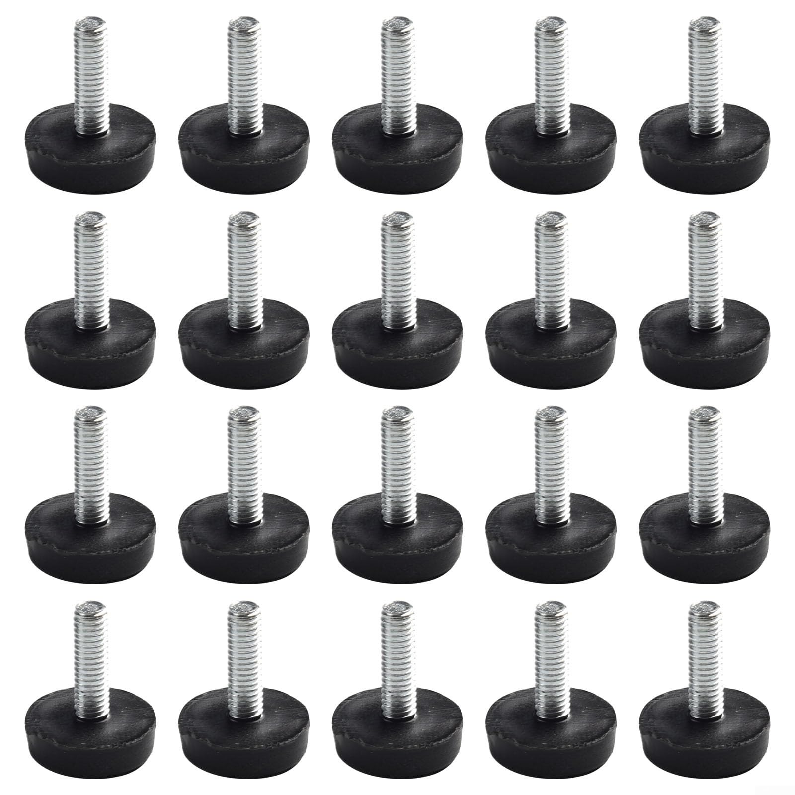 Zoegneer 20Pcs livellamento piede vite su piedi regolabili piedi piedi regolabili tavolo e sedia piedi metallo e plastica M6