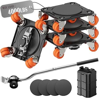 Heavy Duty Furniture Movers with 10-Wheel and Parking Lock