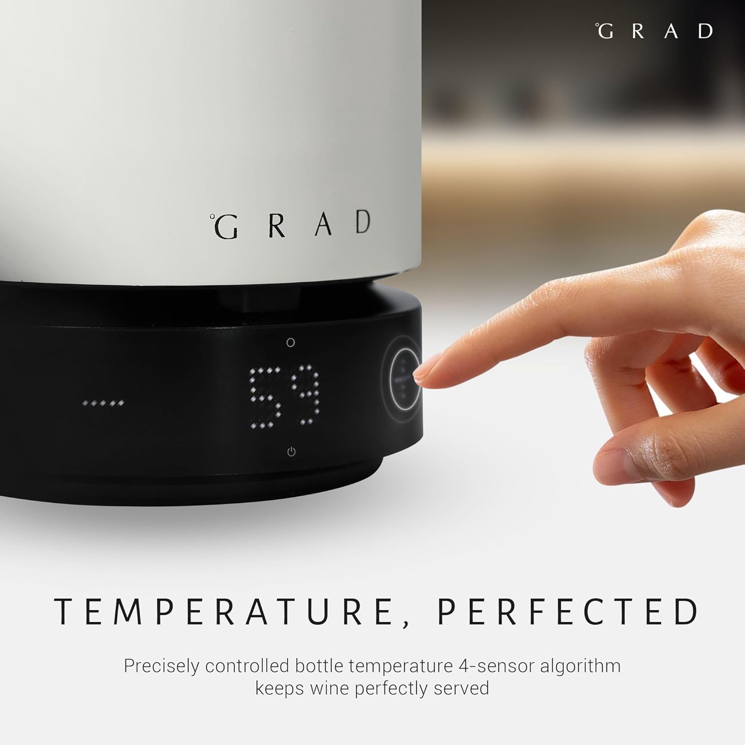 Grad No.1 Cooler (Off-White) – Silent Portable Cooler with Exact Temperature Setter – Insulated Bottle Cooler Keeps Drinks Cold for Hours – Ideal Wine Gift – Up to 10 cm Diameter Bottles - Image 2