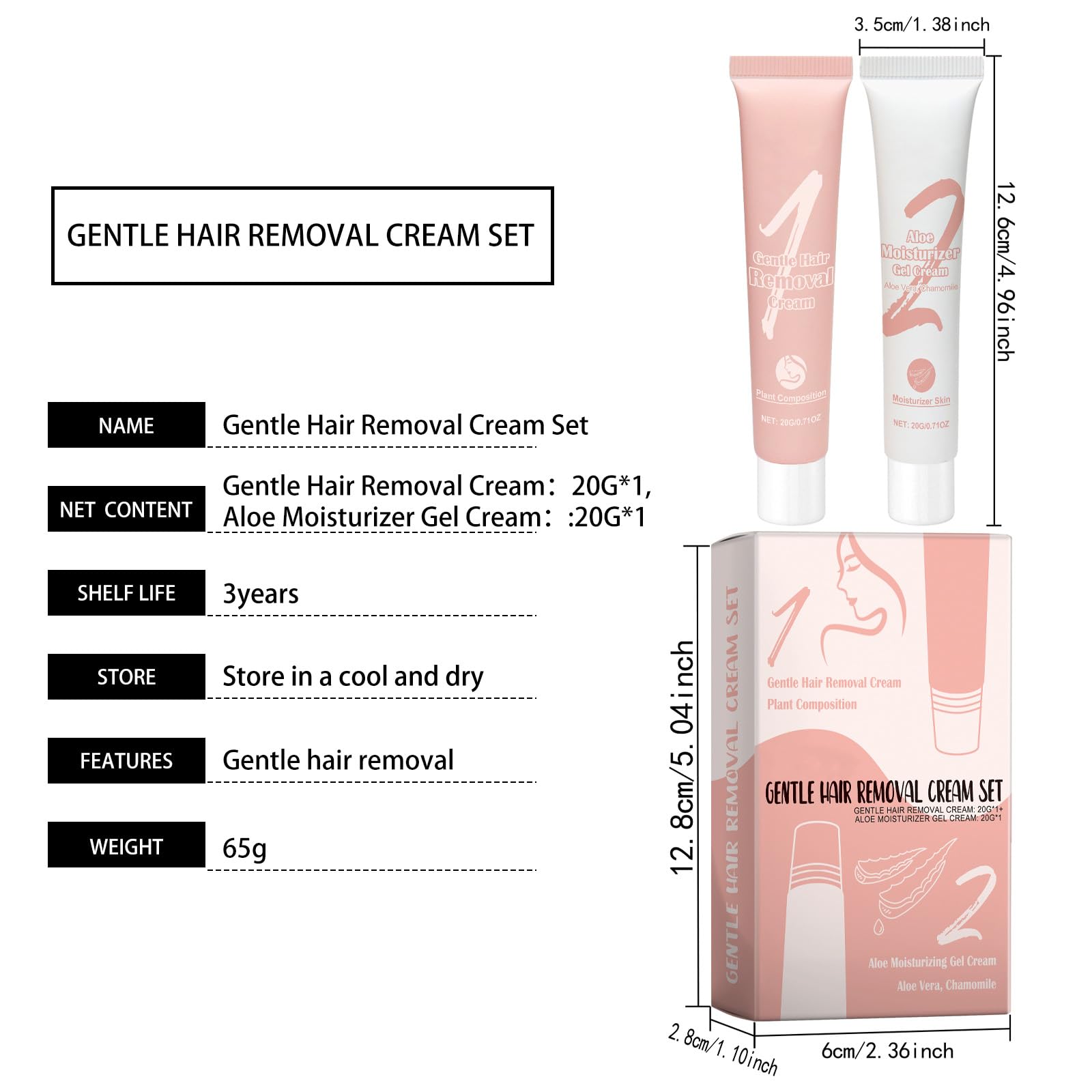 Aurlux - Crema depilazione per la rimozione dei peli del viso da donna, crema depilazione bikini, depilazione istantanea, crema depilazione indolore e idratazione (6 pezzi)