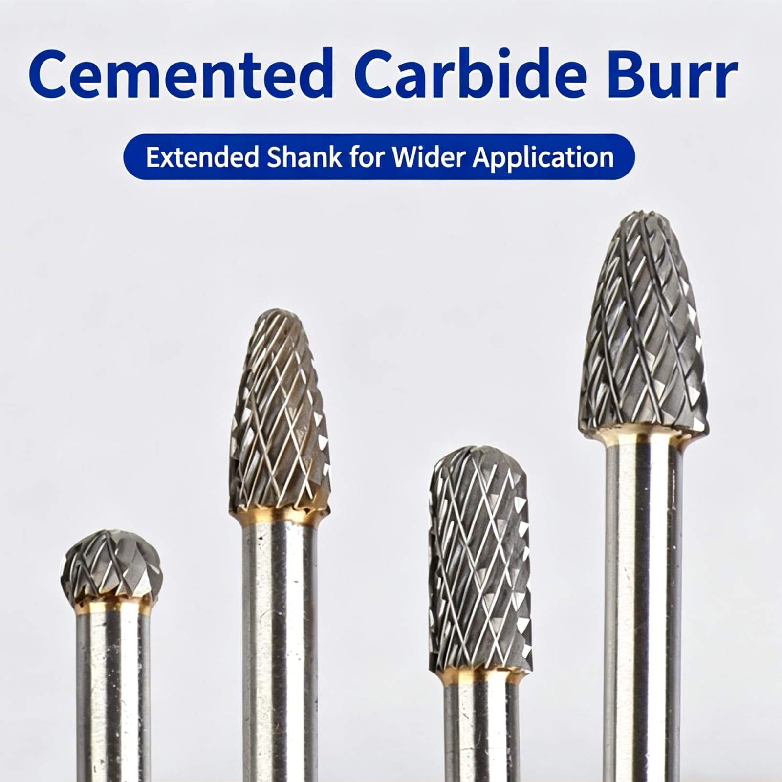 Lang Hartmetall Frässtifte, 4 StüCk 6mm Schaft Wolframstahl Fräser Metallfräser Bohrer Für Bohrmaschine, Schleifmaschine, Hartmetallfräser Rotary Burr Set Für Holz Metall Schnitzen, Gravur, Bohren