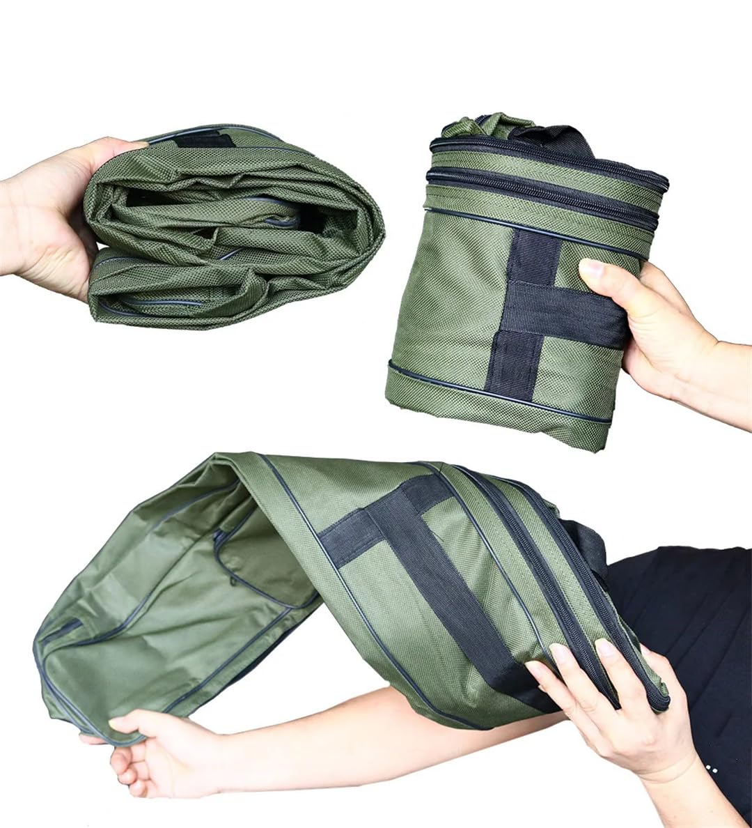 Suwequest 60/100/122/150/152/180CM plegable tela Oxford bolsa de pesca bolsa de almacenamiento para pesca, 182cm 3 Layer Black