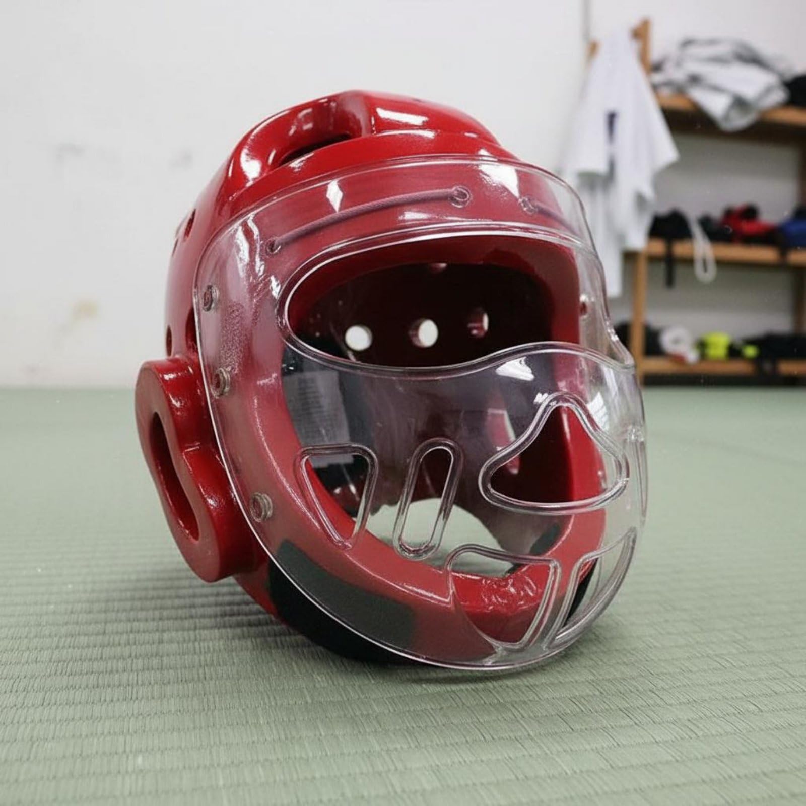 Casco da Taekwondo con Visiera Assorbimento Degli Urti Caschetto da Taekwondo con Visiera Confortevole e Traspirante per Principianti
