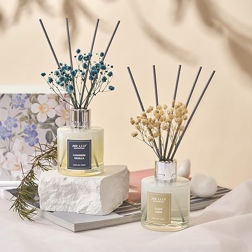 Miniatura 6 de Airkeep Difusor de varillas de 3.38 onzas (3.4 fl oz), juego de difusor de varillas perfumadas de lino limpio y vainilla de cachemira, difusor de