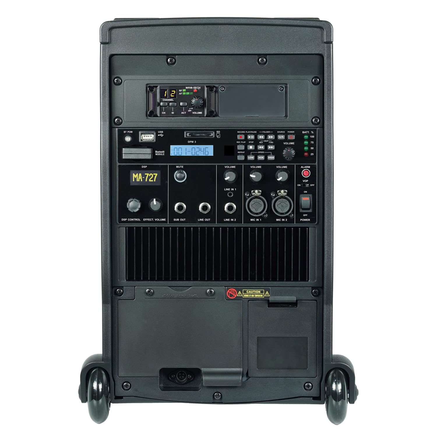 Mipro Sistema audio audio mobile altoparlante con modulo di ricezione a 1 canale 5,8 GHz + microfono trasmettitore manuale (nero, USB, Bluetooth)