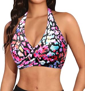 Male Watches - Parte superior de bikini para mujer, parte superior de traje de baño push-up con cuello en V, cobertura completa, camiseta sin mangas