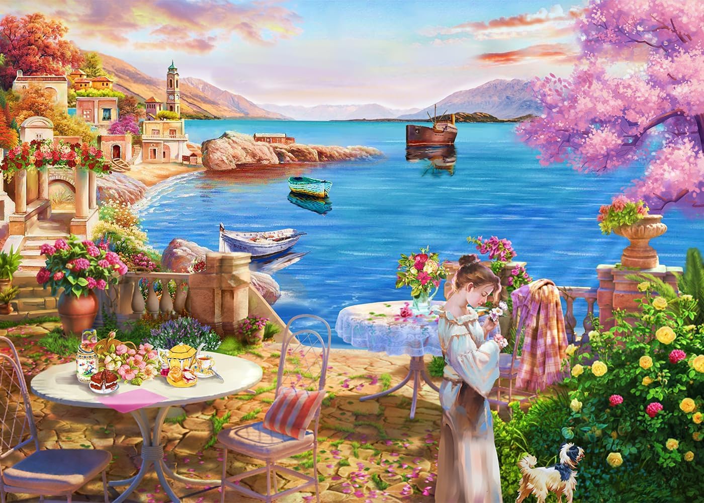 Jigsaw Puzzles for Adults 1000 Pieces, Lakeside Retreat Interlock Perfectly No Dust, Home Decor Birthday Party Toy for Men Women Elders Seniors (27.5"x19.6"), 1:1 Poster