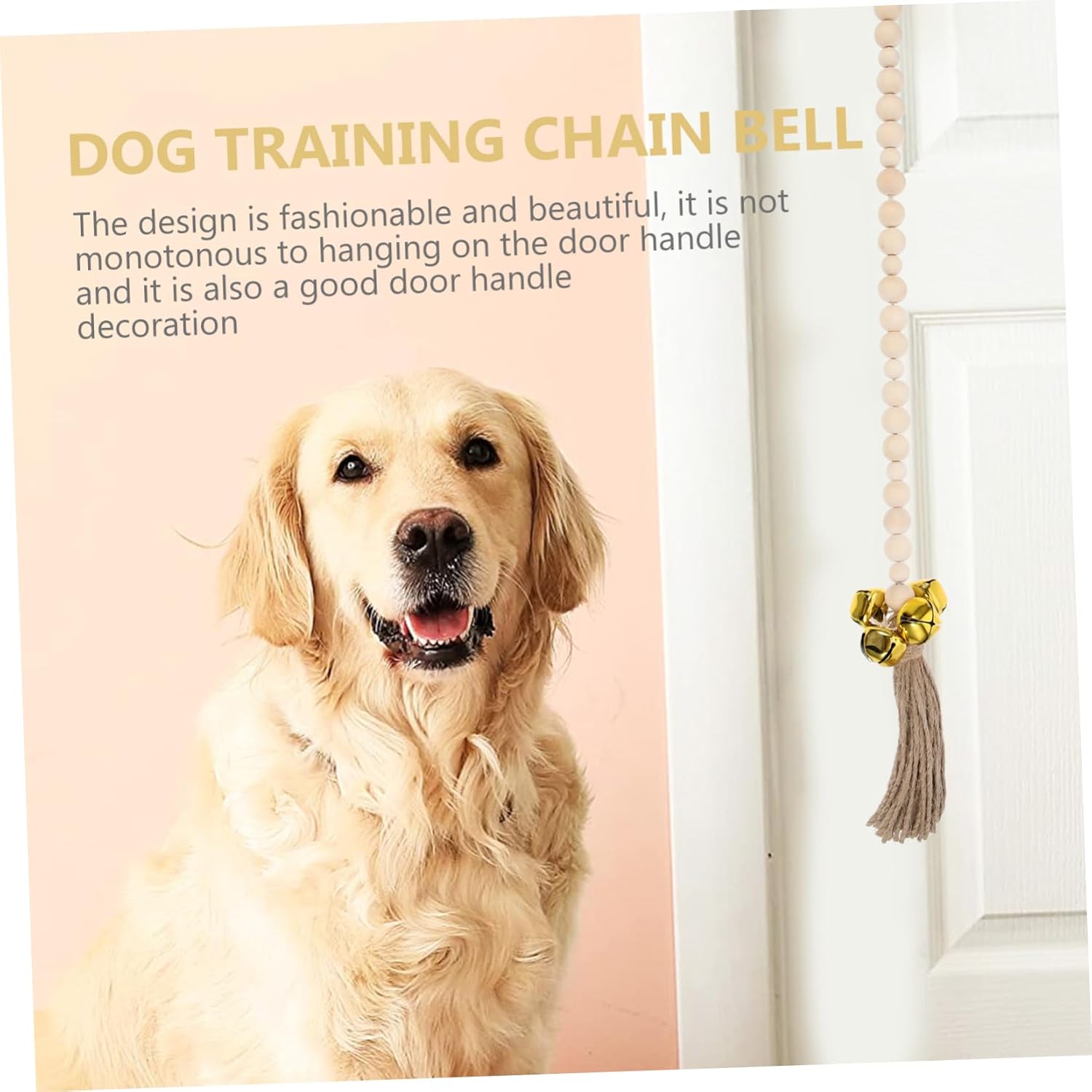 Mipcase 2pcs Dog Training Wooden Bead Doorbell for Potty Training Loud Dog Doorbell Easy to Door Handles Stylish Design for Indoor Use