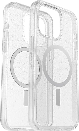 Miniatura 5 de OtterBox Funda transparente para iPhone 15 Pro MAX (solamente) Symmetry Series - Stardust (transparente/plateado), se ajusta a MagSafe, ultra suave,