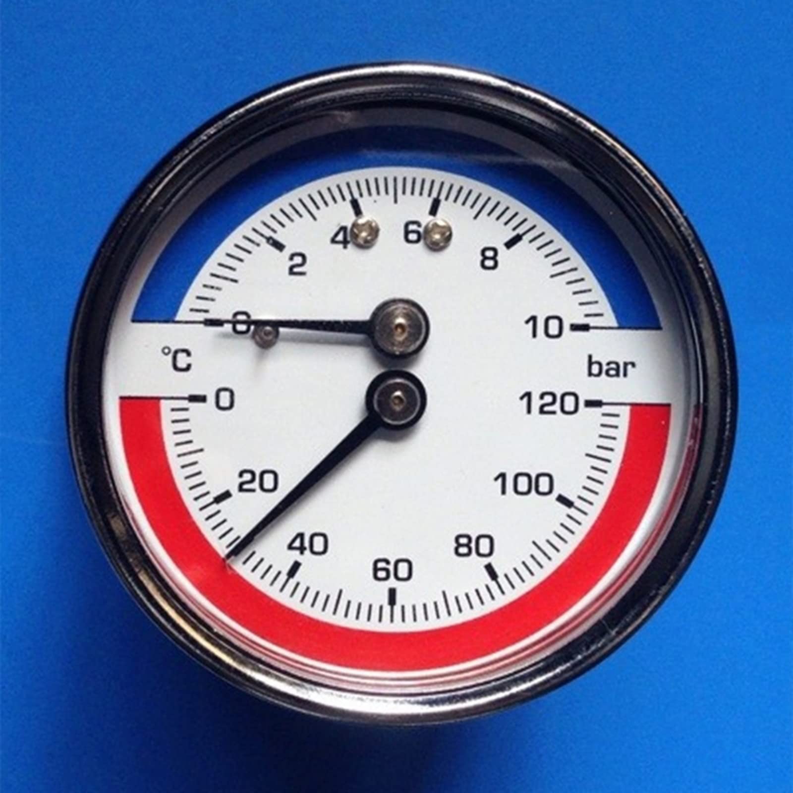 10 Cm Diametro 0-10 Bar 0-120 ? Per Riscaldamento A Termomanometro Caldaia 1/8 Npt- Gonfiatore-