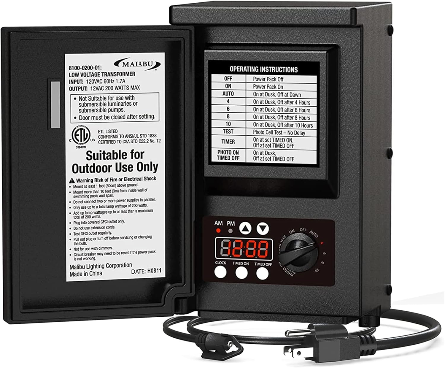 Malibu 200W Power Pack Low Voltage Transformer Outdoor Lighting