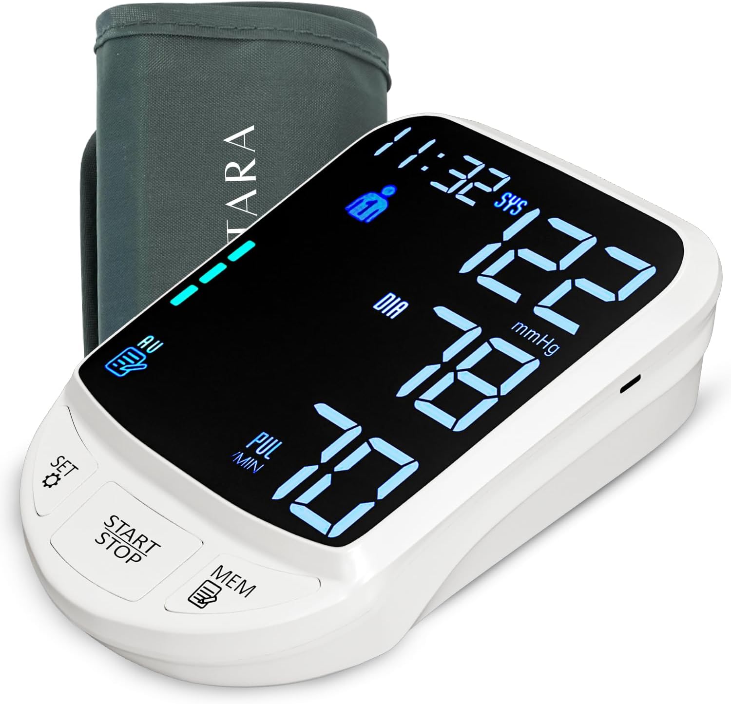 AGEasy(Max Group)Fully Automatic Digital Blood Pressure Monitoring Device/Apparatus,Portable BP Check Machine for Home,Hypertension & Managing Heart Health,Arm Circumference(22-42cm,Standard,White)