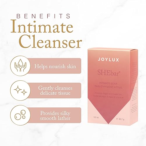 Miniatura 4 de Joylux - Barra de limpieza femenina sin jabón barra Yoni fórmula equilibrada de pH ingredientes limpios y suaves absorbente textura aterciopelada