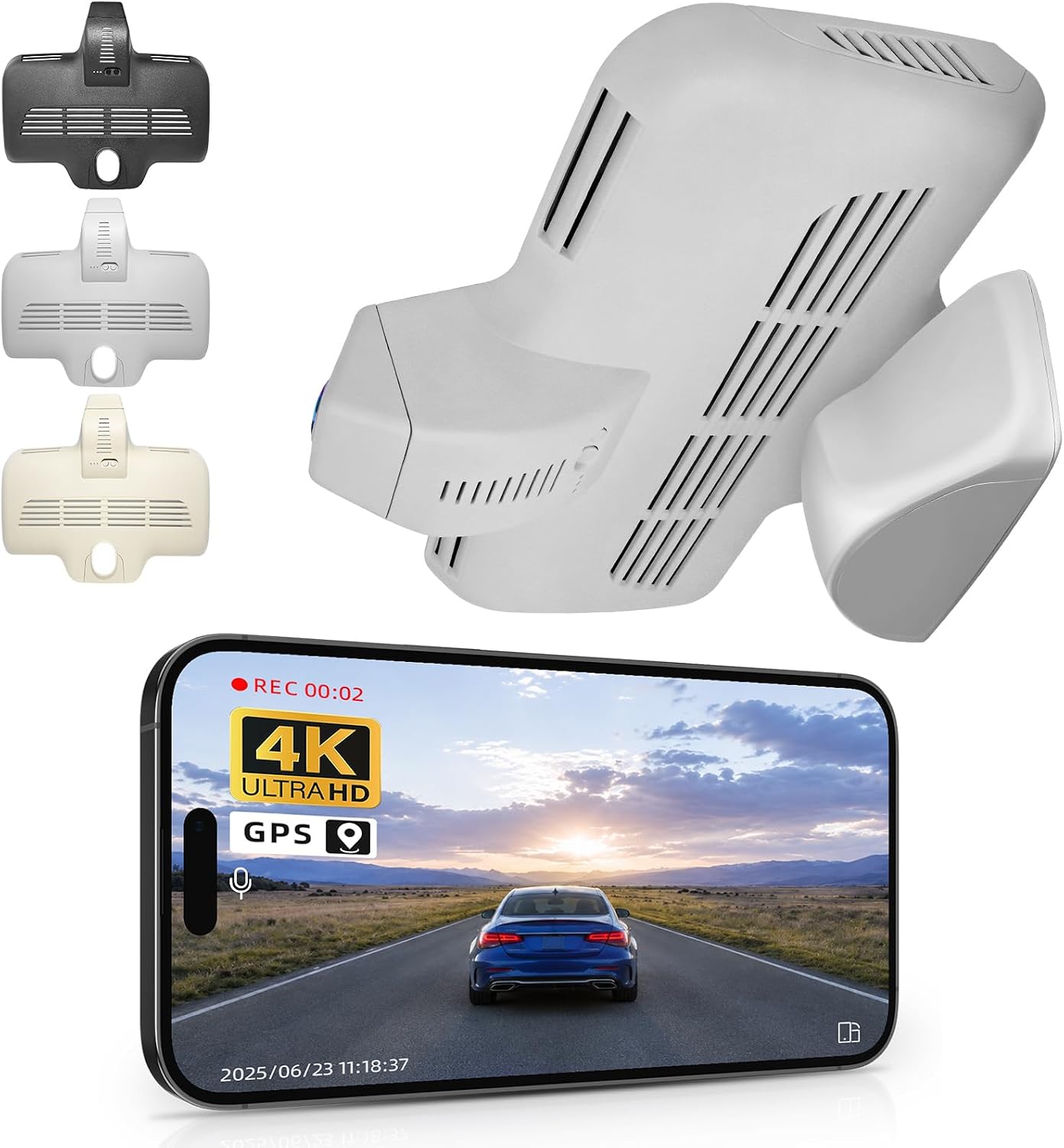 mangoal 4K Dash Cam for Mercedes-Benz C-Class Gen4 W/S/C/A 205 2015-2021(Model D Gray), C200 C250 C300 etc, OEM Look, UHD 2160P, WiFi & APP, Loop Recording, G-Sensor, Easy to Install, 64GB Card