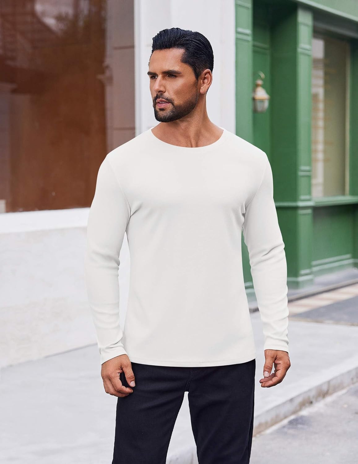 COOFANDY Thermal Shirts for Men Heavyweight Long Sleeve T Shirt Casual Basic Shirts Stretch Crew Neck Undershirts - Image 4