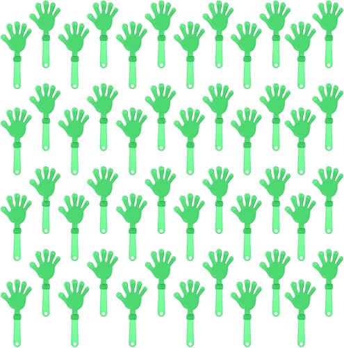 ZCYSRLQIN 48 pinzas de mano verde lima de 7.5 pulgadas para hacer ruido, regalos de fiesta, aplausos de plástico, eventos deportivos, pelota, baile,