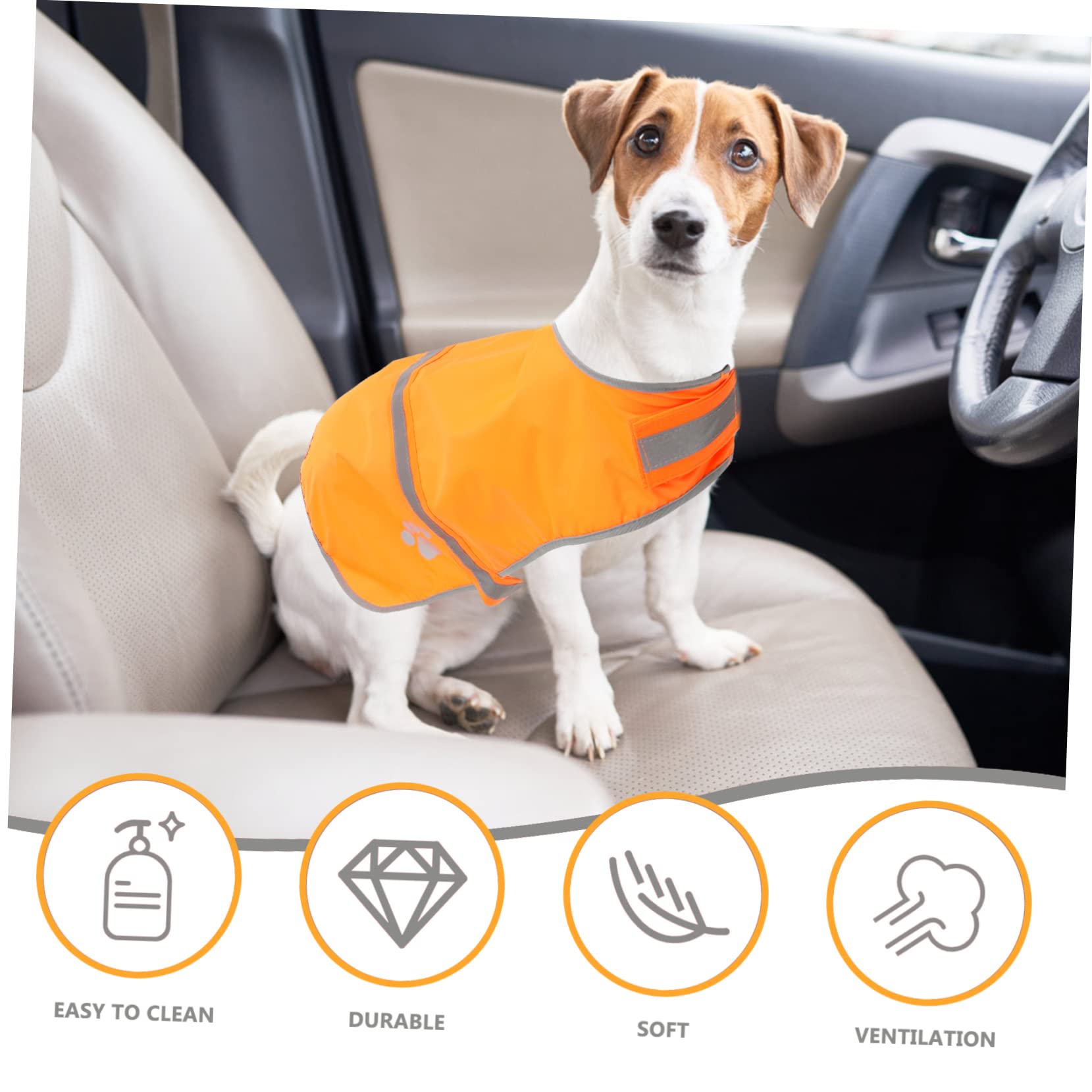 BESPORTBLE 5piezas Chaleco Reflectante para Perro Ropa De Oxford para Paseos y Senderismo Al Aire Visibilidad Fluorescente para Mascotas