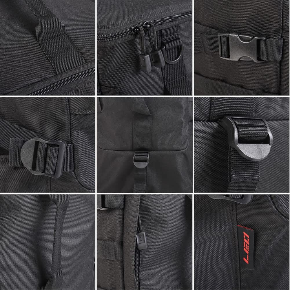 Mochila de Pesca, 2 Soportes para caña de Pescar, Mochila sin 4 Cajas de Aparejos, Bolsa de Equipo de Pesca Grande de 17.4 L para Pesca de Trucha, al Aire Libre, Camping, Senderismo, Negro