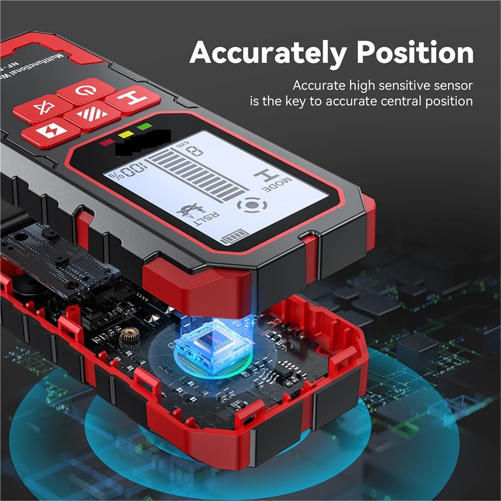 Leitungssuchgerät, Wandscanner 3in1 Metalldetektor LCD-Display Wanddetektor Bolzensucher