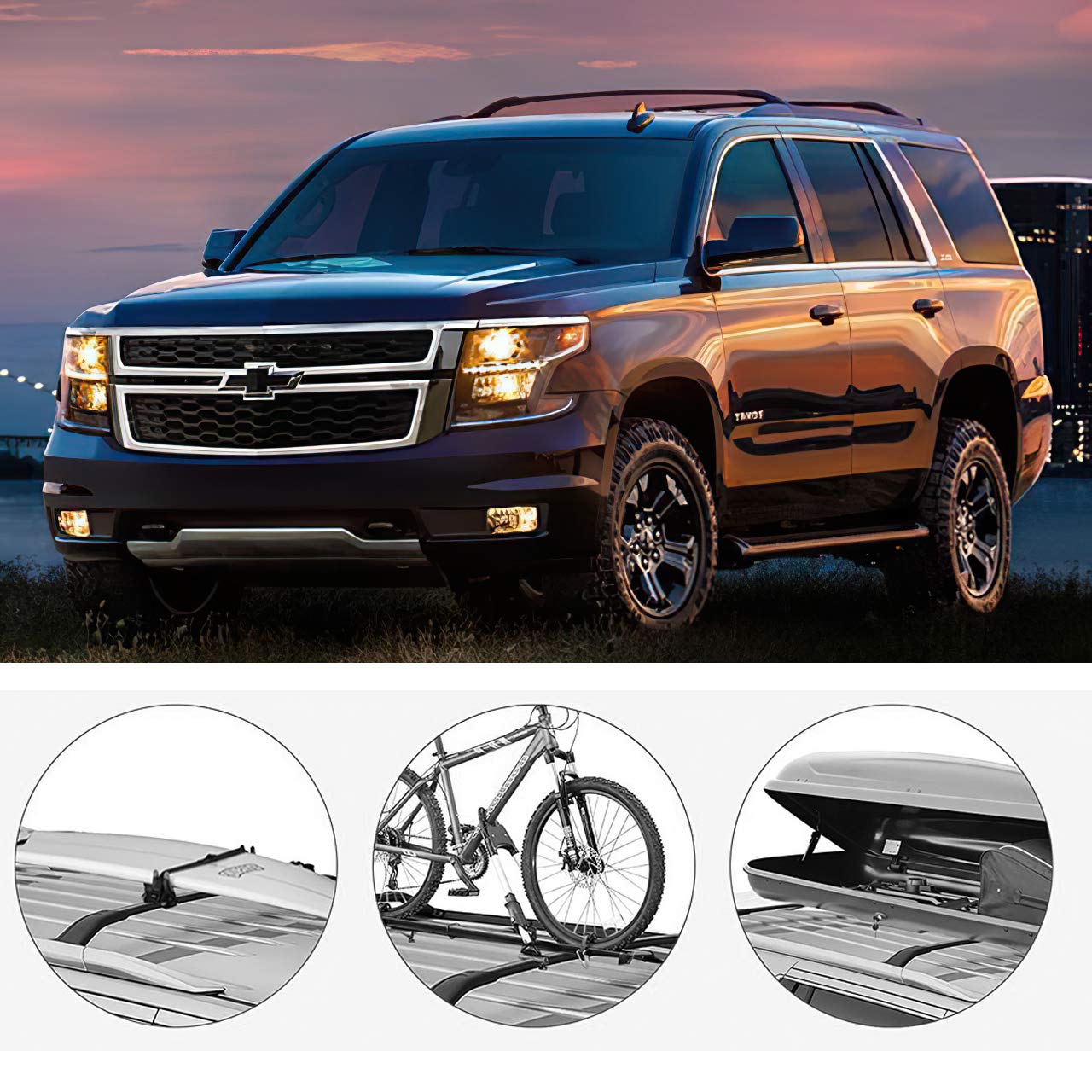 Roof Rack Cross Bars Chevy Suburban / Tahoe / GMC Yukon XL / Cadillac