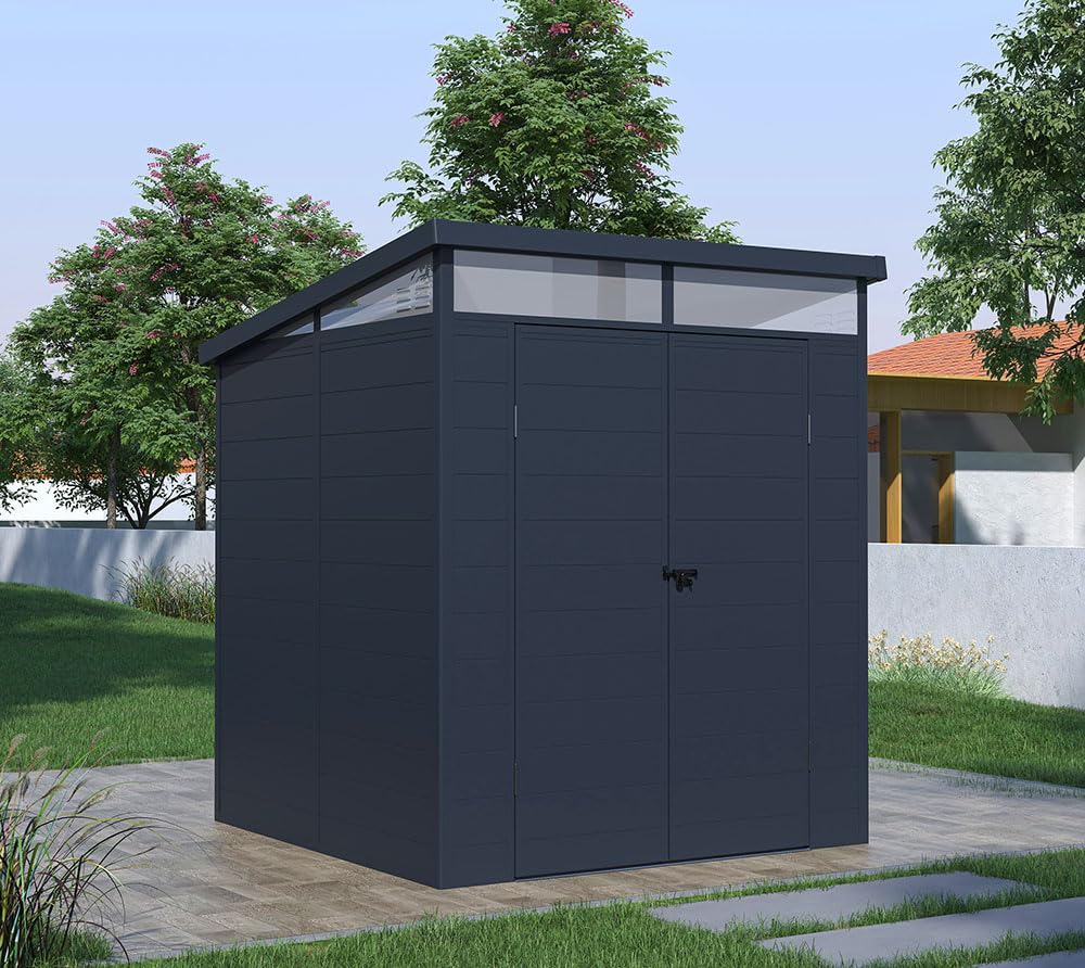 WESTMANN Gerätehaus Topia M 190x192x215 cm Anthrazit Kunststoff Gartenhaus