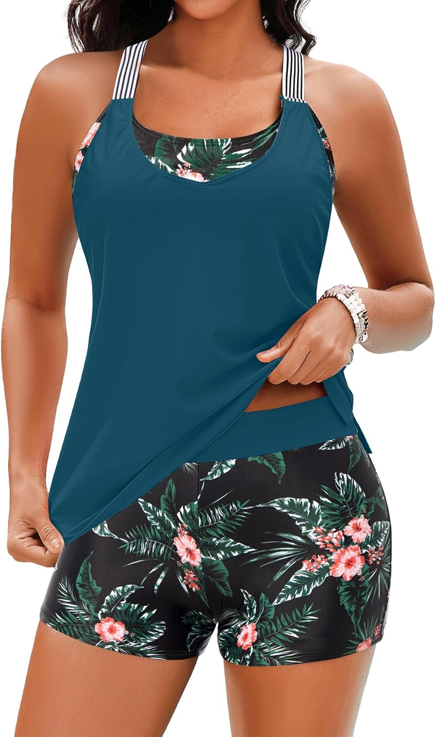 Daci Tankini Swimsuits for Women-2025 Bathing Suits 2 Piece Swimwear with Shorts for Tummy Control