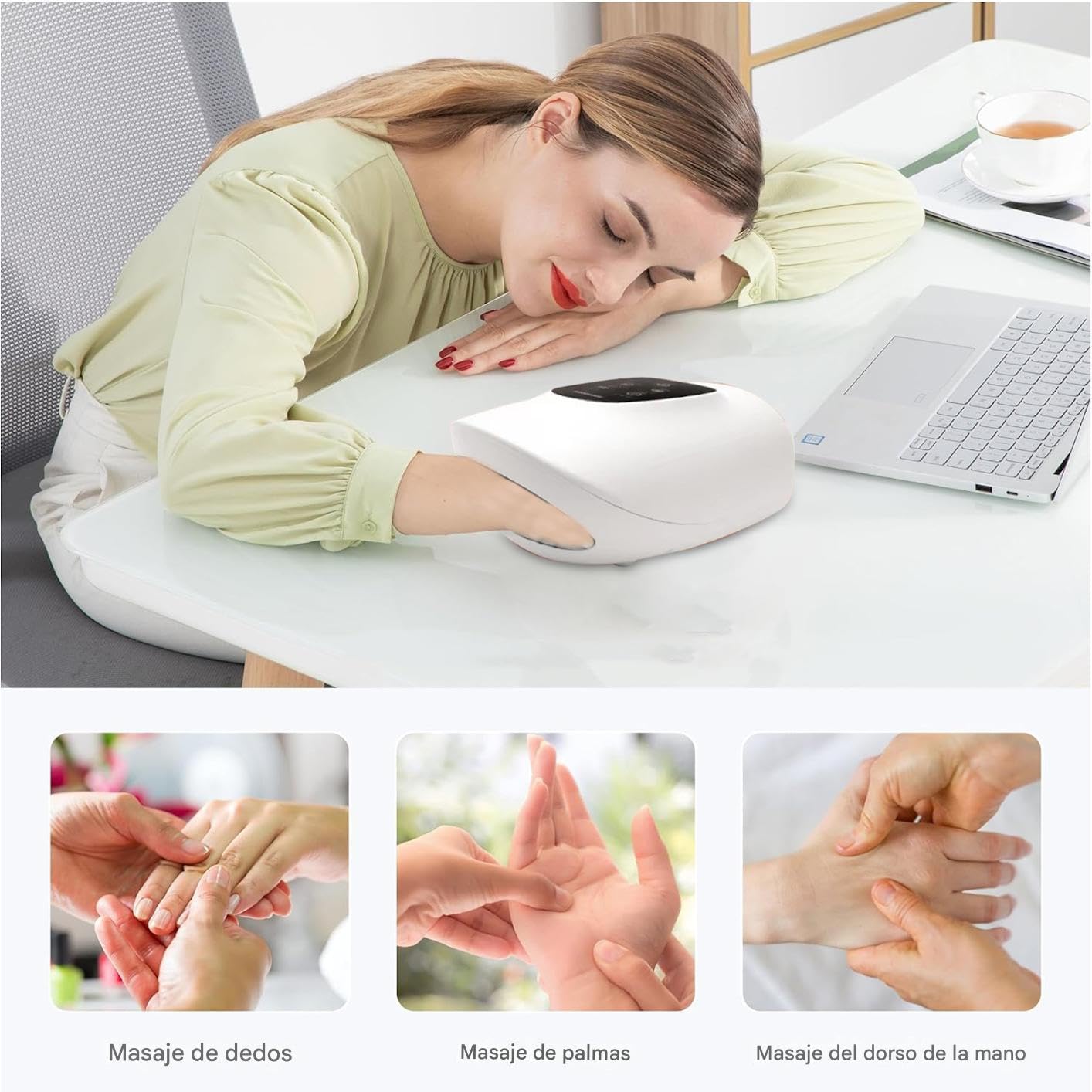 Masajeador Para Palma Y Dedos Dispositivo de Calor para Masaje | Máquina Inalámbrica De Masaje Y Presión Para Mano Dispositivo Masaje Para Hombres, Mujeres, Jugadores Y Atletas
