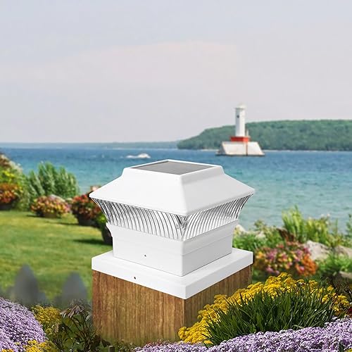 Miniatura 9 de Involux Luces solares clásicas #2 para poste (se adapta al poste de 4 x 4, nominal 4 x 4 y 6 x 6), 25 lúmenes 3000 K blanco cálido, luz de poste de