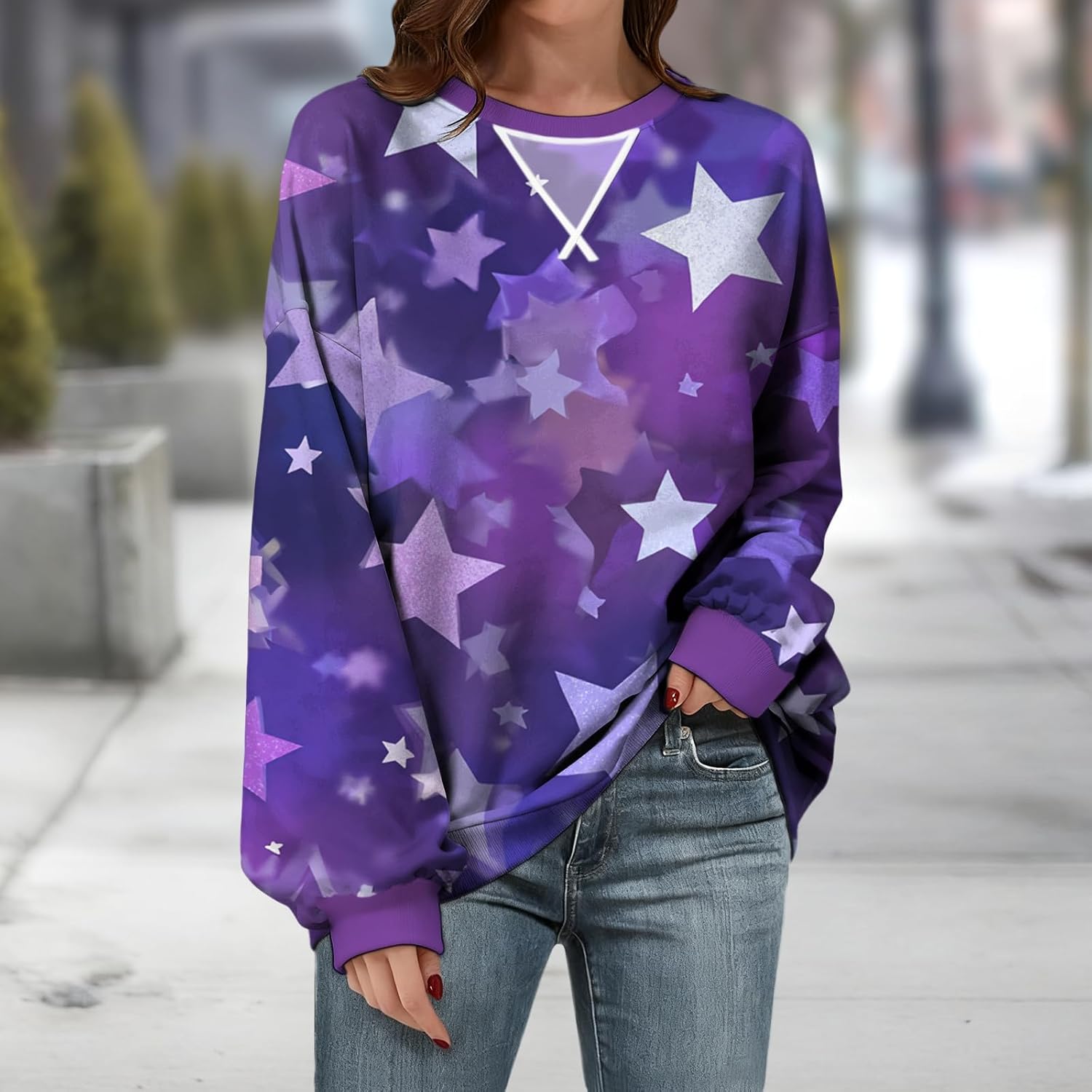 Spring Sweatshirt Women Crewneck Long Sleeve Soft Loose Fit Oversized Casual Pullover Plus Size Streetwear - Image 2