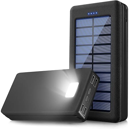 Amazon mah モバイルバッテリー ソーラー ポータブル充電器 大容量 Iphone 急速 充電器 Lightning Type C Micro Usb 入力ポート バッテリー ソーラー 4usb出力ポートバッテリーモバイル ソーラー ソーラーチャージャー 通販