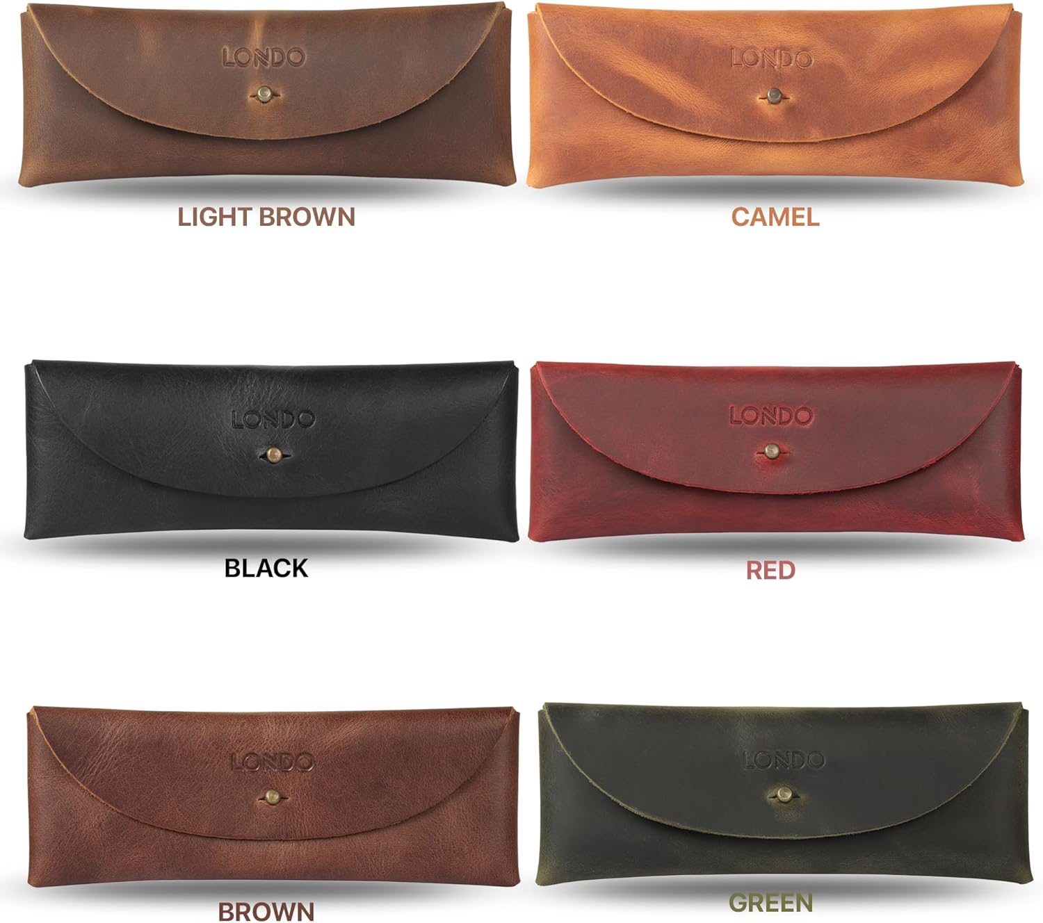 Londo Genuine Leather Retro Pen and Pencil Case - Metal Snap Fastener, Pencil Pouch Stationery Bag - Image 4