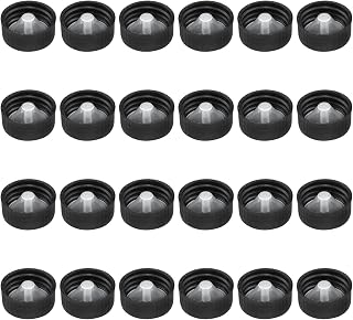 Phenolic Resin Covers for Daily Chemical Food and Cosmetic Bottles 24mm Black Polyester Seal Screw Caps 24PCS